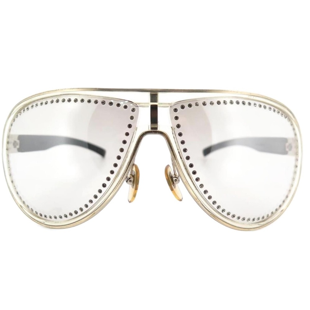 GUCCI NEW AUTHENTIC 1566 S/STRASS SWAROVSKI CRYSTAL AVIATOR SUNGLASSES (GREY MS) - Picture 3 of 17